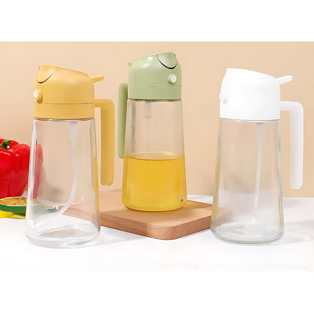 Svenskey OilDispenser 1 Häll- Och Spraydispenser För Glasolja Och Vätska 600ml