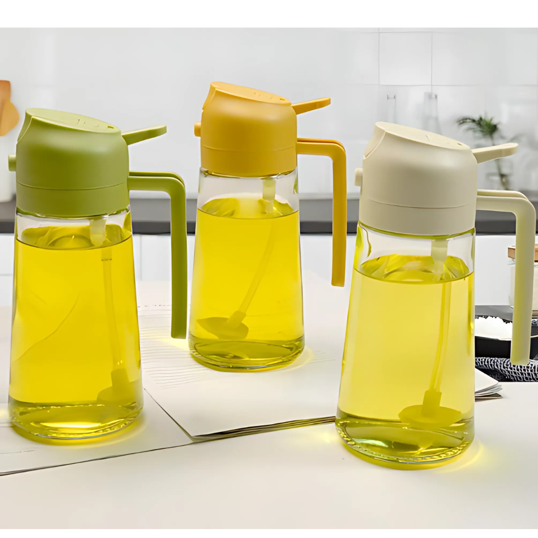 Svenskey OilDispenser 1 Häll- Och Spraydispenser För Glasolja Och Vätska 600ml