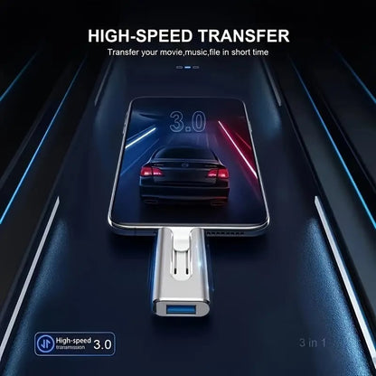 USBDrive - Kompakt Och Hållbar Multi‑Enhet 4‑I‑1 USB-Minnespenna