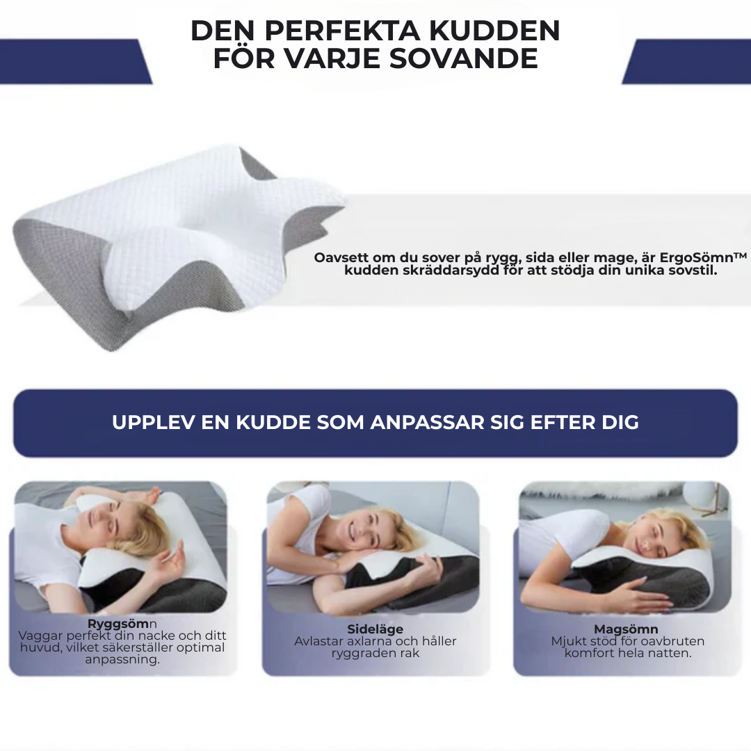 Nackstöd Plus™ | Sov bättre, vakna piggare – ergonomiskt stöd för nacke och rygg hela natten