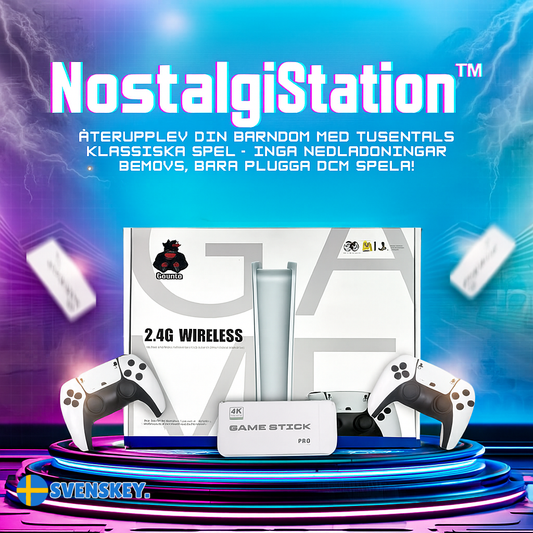 NostalgiStation™ Retro Dock V2 | Återupplev din barndom med tusentals klassiska spel - inga nedladdningar behövs, bara plugga och spela!