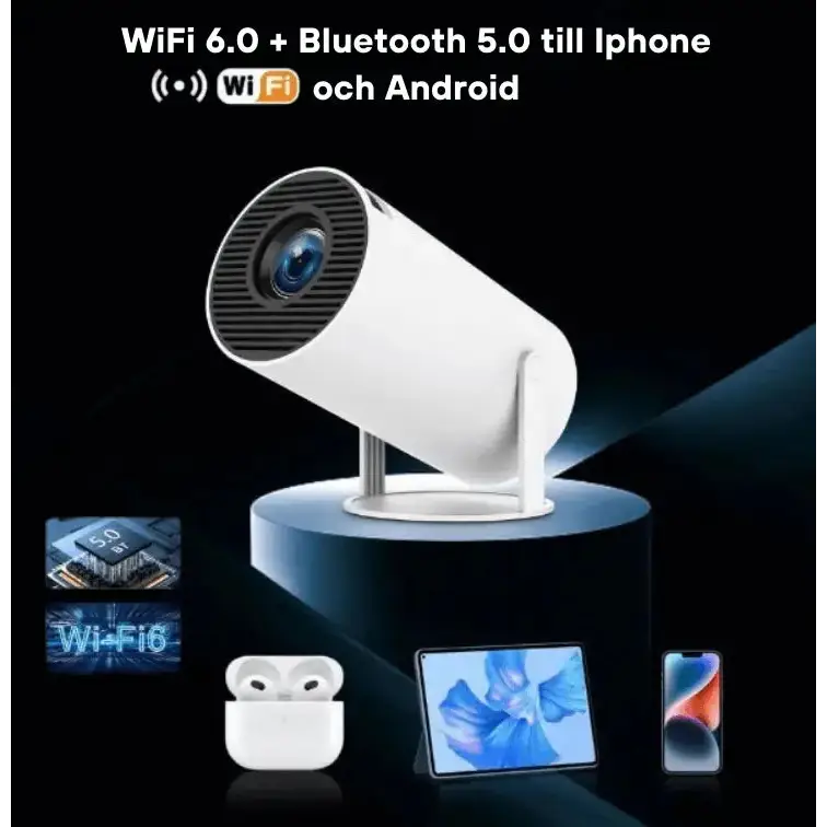 Mini Projektor – Trådlös Bluetooth/WiFi för Hemme